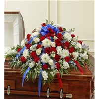 all-red-white-blue-casket-cover-for-funeral-flowers